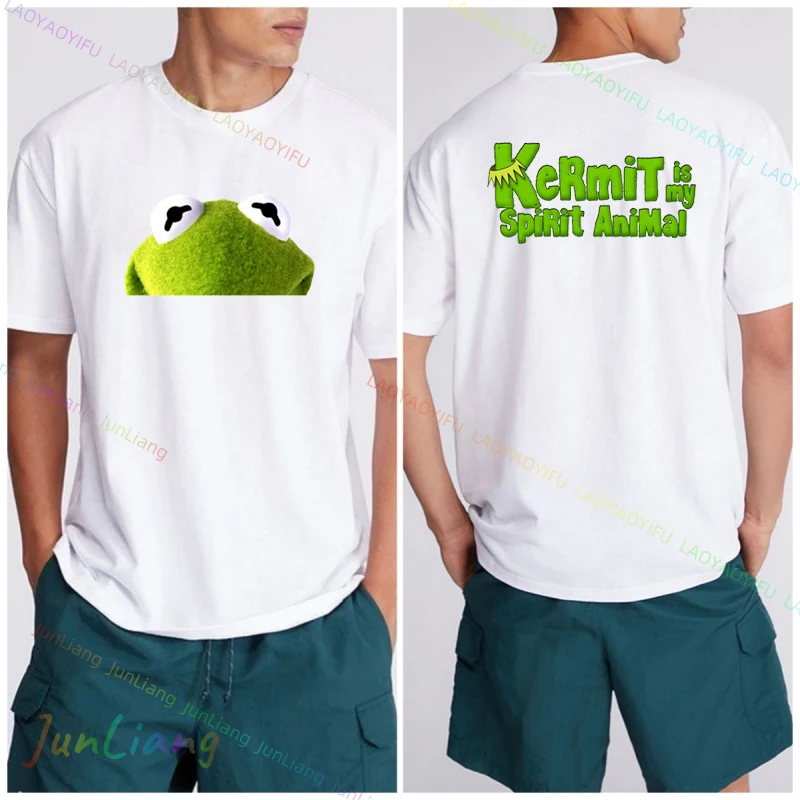 Fun Retro 90's Kermit The Frog T-Shirt Muppet Show TShirt Mens Womens Tee Unisex 100% Cotton Men's Clothing 2024 Streetwear Y2k