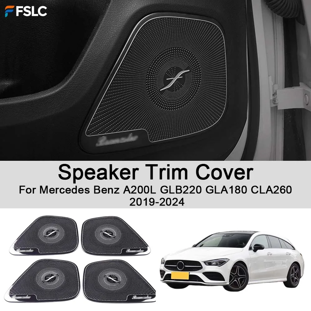 Car Interior Decoration Speaker Trim Cover For Mercedes Benz A200L GLB220 GLA180 CLA260 2019-2024 Car Styling Upgrade
