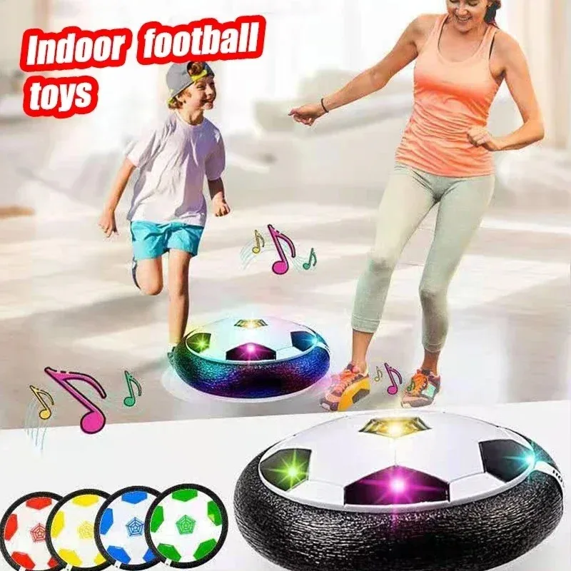 Led pairar bola de futebol brinquedo bolha flutuante futebol brinquedo interativo com luzes música indoor esportes ao ar livre jogo para crianças presente
