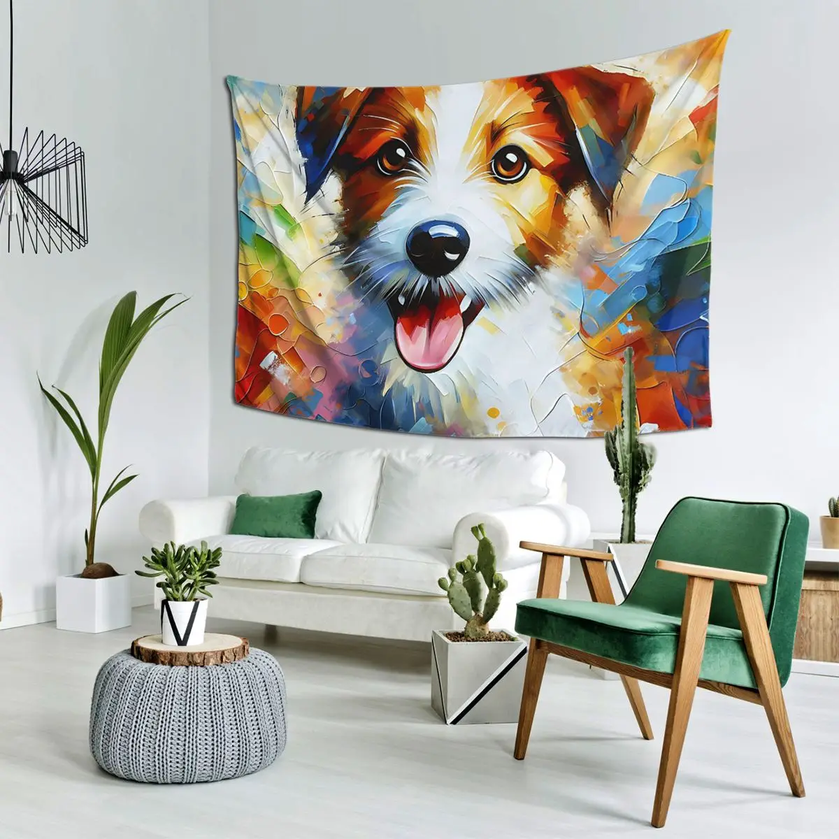 

Kromfohrlander Dog Jack Russell Terrier акриловый принт портрет домашних животных любители собак гобелен настенный эстетический домашний декор гобелены