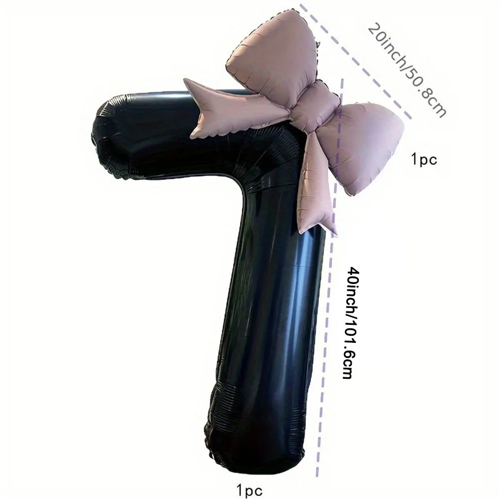 2 قطعة 40 بوصة الأسود Bowknot الرقمية احباط بالونات لفتاة الكبار حفلة عيد ميلاد الزفاف الذكرى الديكور غرفة تخطيط الهدايا