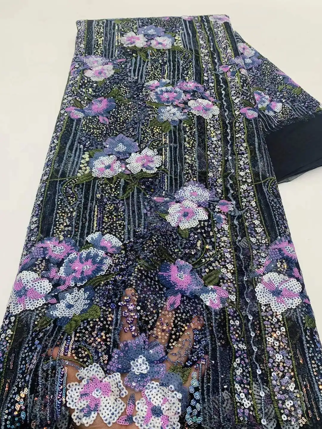 2025 novo tecido de renda de luxo africano 5 jardas francês nigeriano noiva moda lantejoulas tecidos de renda para vestidos de festa costurar-xx