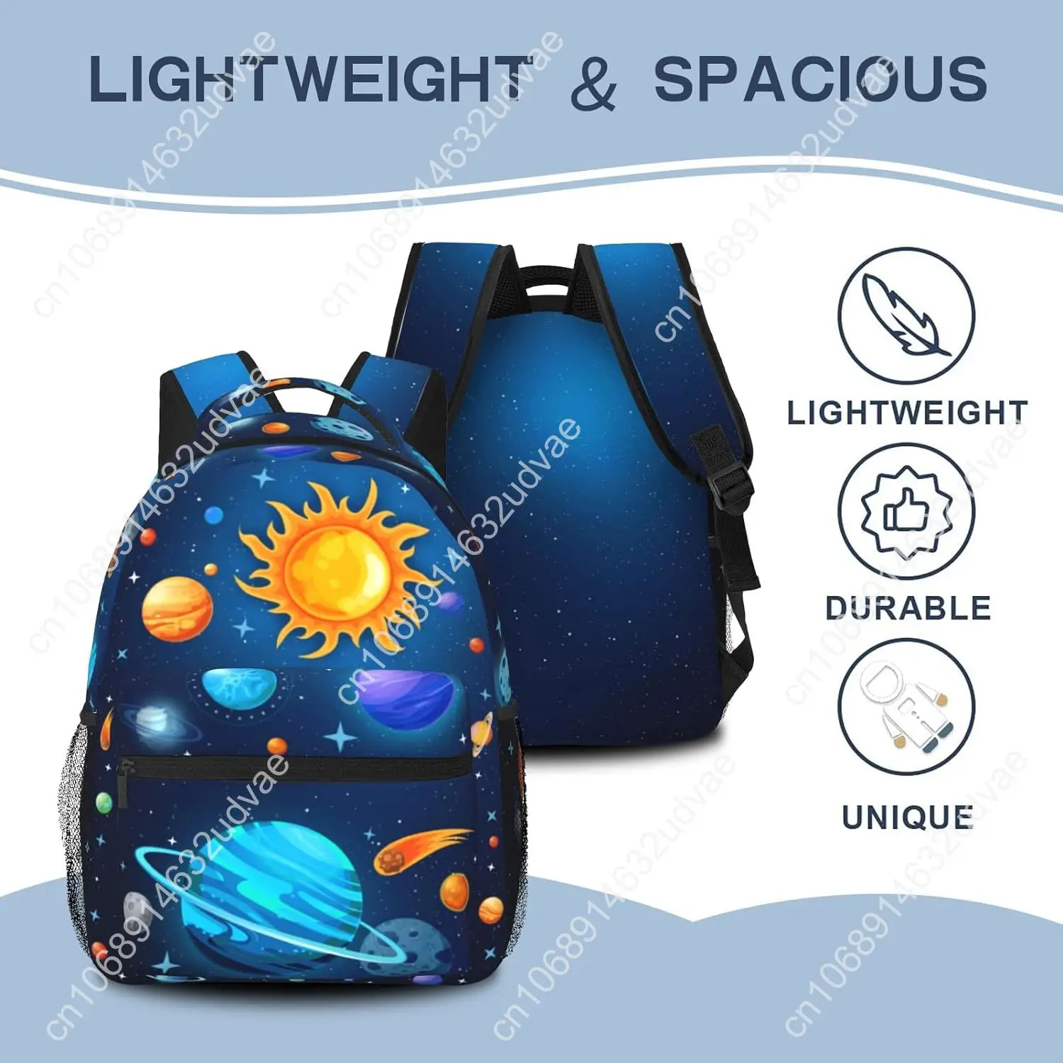 Solar System Planet Backpacks for Teens Boys Galaxy Outer Space Backpacks Adjustable Straps Shoulder Bag