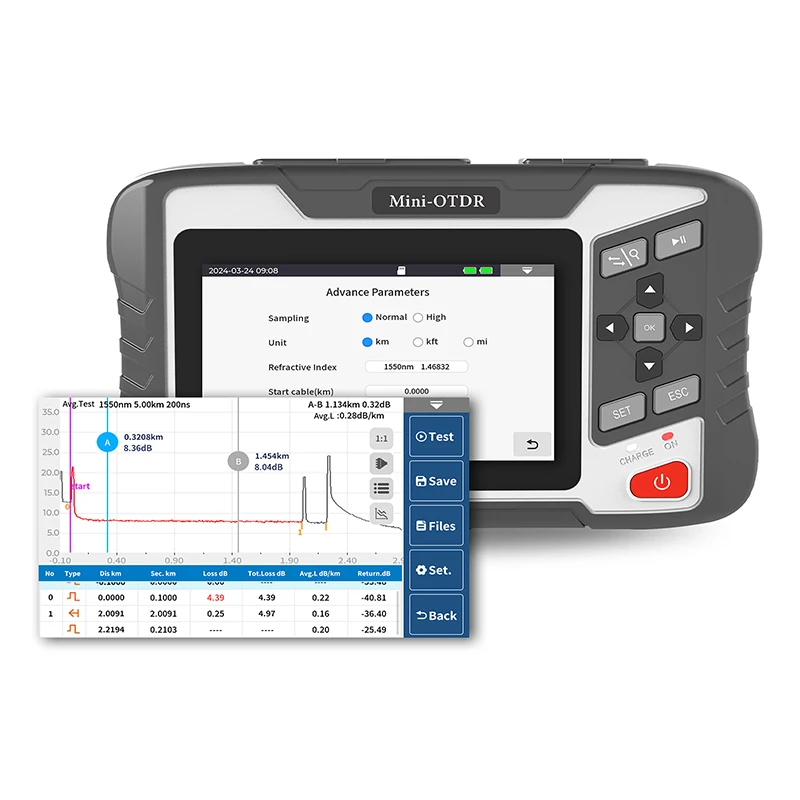 NK4300 OTDR Optical Time Domain Reflectometer 1310 1550 1625 1650nm Active Fiber Live Test with 400x Fiber Inspection Microscope
