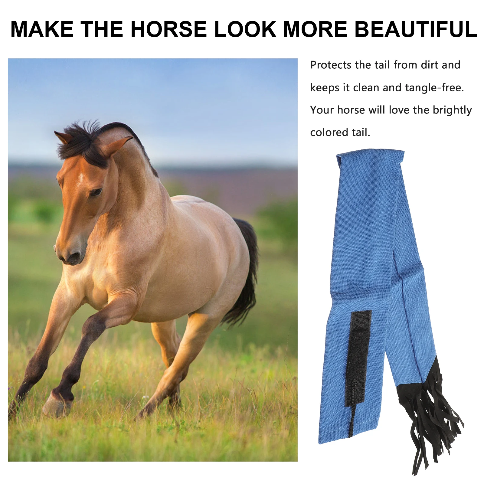 حقيبة حماية ذيل الحصان متعددة الوظائف غطاء قماش ناعم غير منسوج لاستخدام تخزين مستلزمات التهيأ في بقرة الحصان