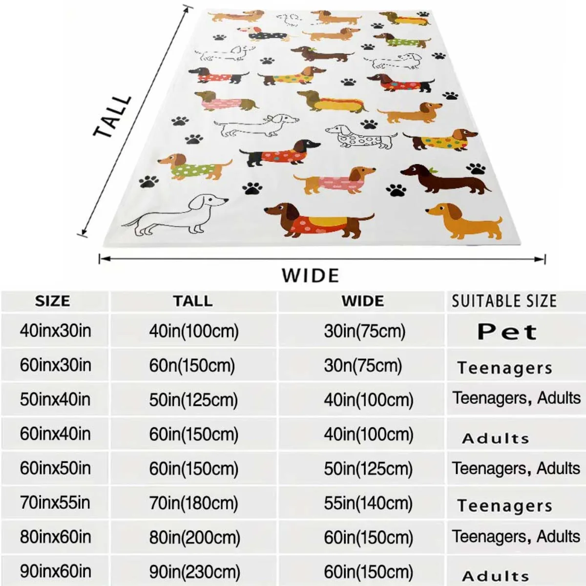 Ultra Soft Dog Pattern Blanket Throw Fleece Couch Cover Puppy Lover Pet Gift Decor 150x200cm Giant Cute Canine Throw Blanket