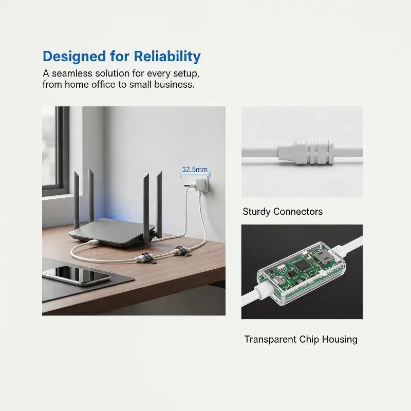 Auto Router Modem Restart Power Cable 24/72H Cycle Timed Fast Reboot for Home WiFi Network Unattended Operation