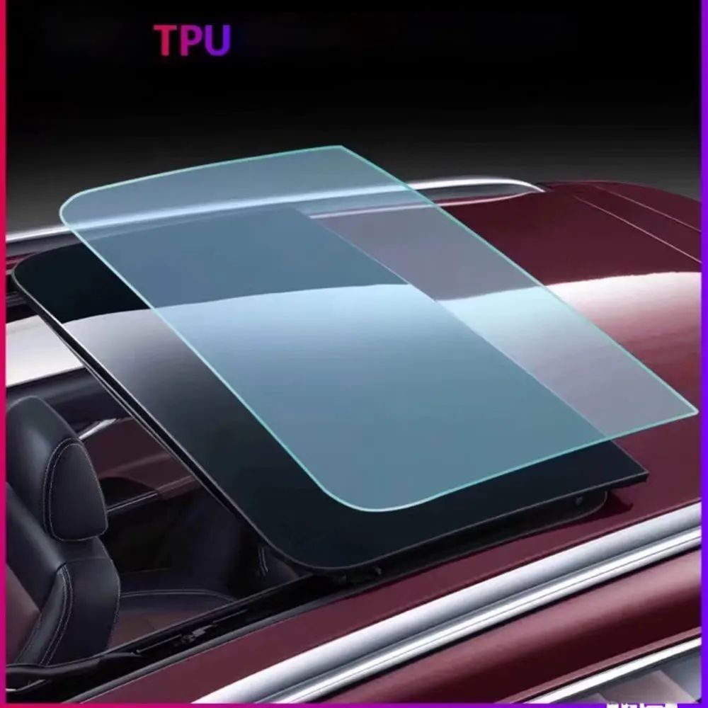 1X3M Ice blue UV PPF TPU Car roof protective film VLT 76% high thermal insulation TPU material skylight glass protection film