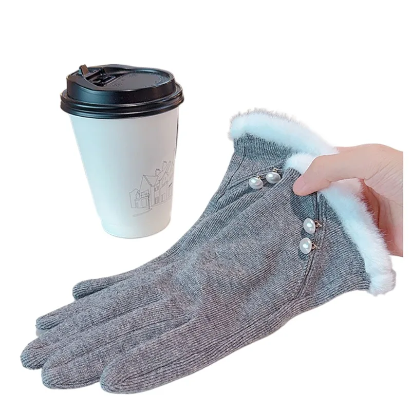 

New Women's Knitted Gloves Autumn Winter Thin Touch Screen Soft Warm Elastic Cycling Driving Riding Gloves