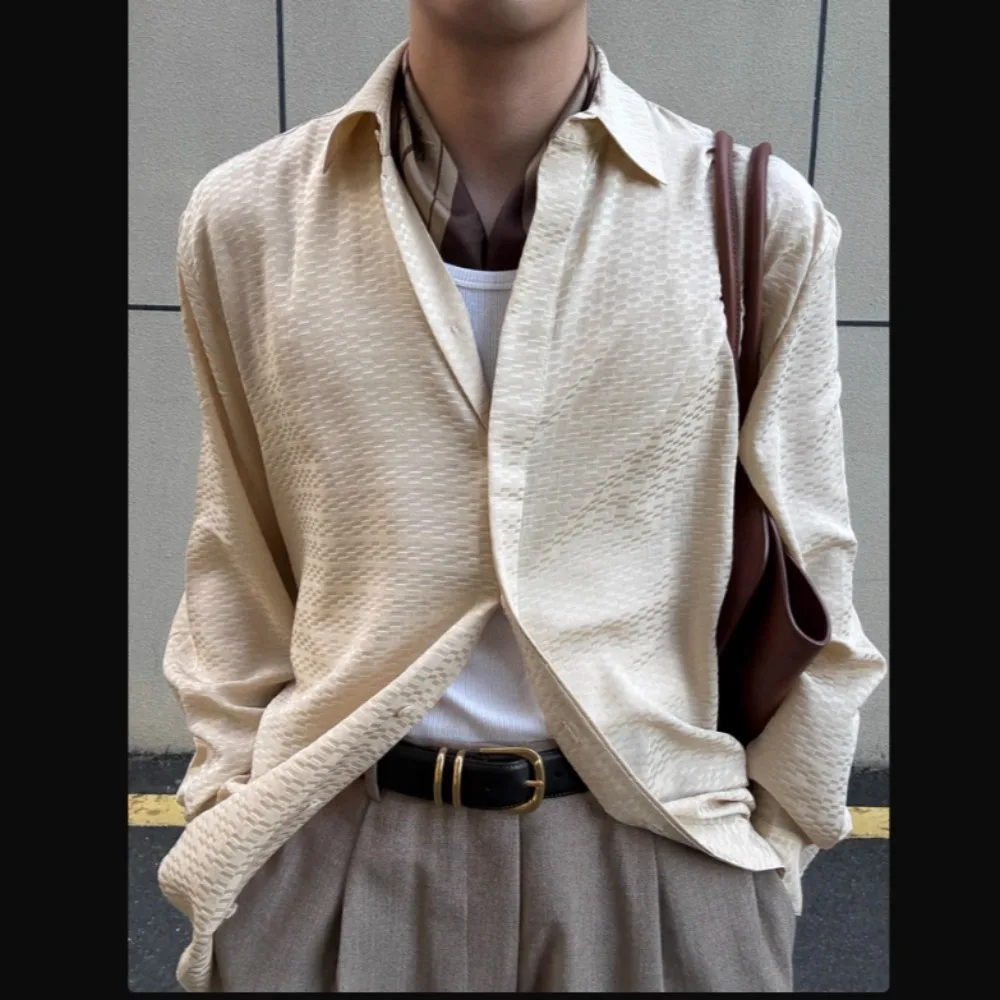 Fashionable 100% Silk Shirts Men's Tops
