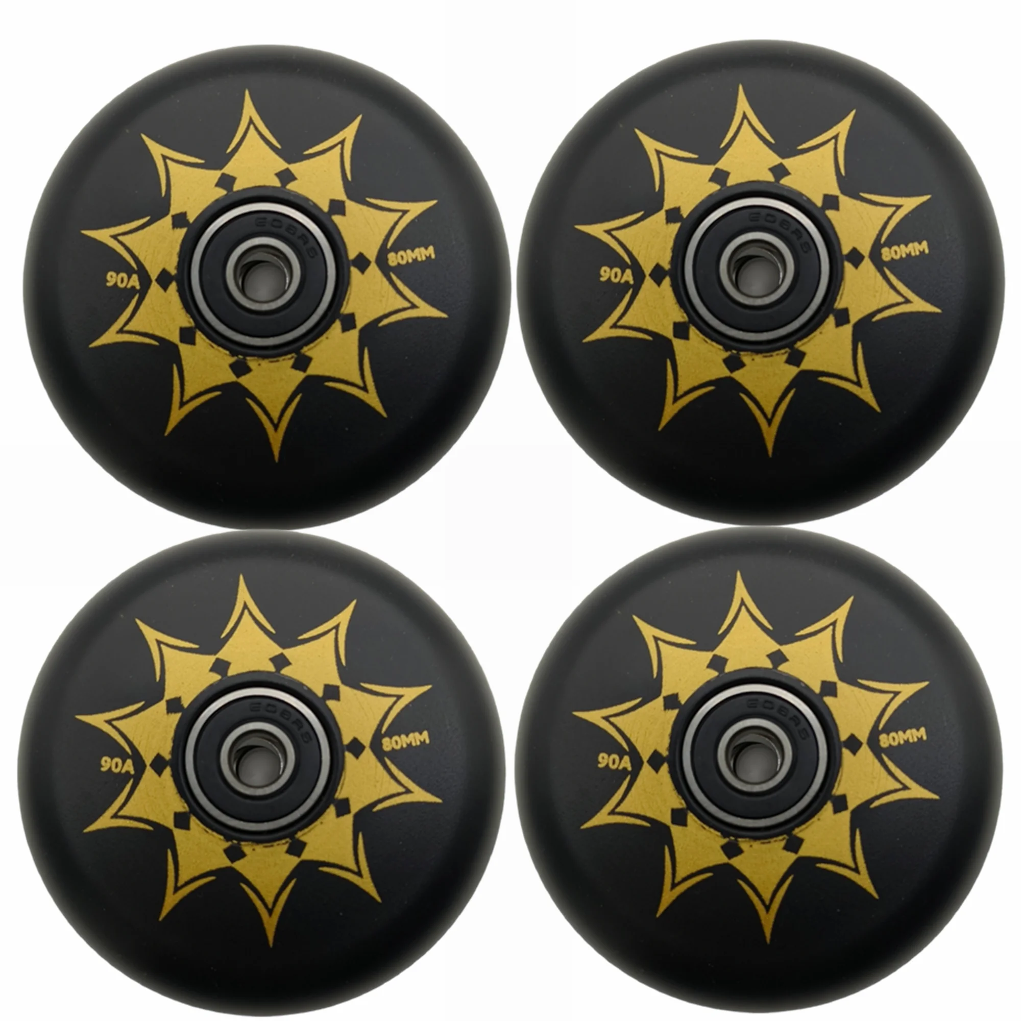 Inline skate wheel white black wheel sliding wheel 72mm 76mm 80mm 90a 8wheels/lot - view 4