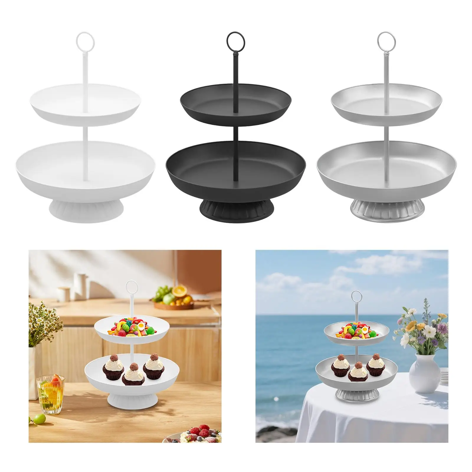 Cupcake-Ständer, 3-stufiger Dessert-Ständer, Party für Süßigkeiten, Früchte, Nachmittagstee
