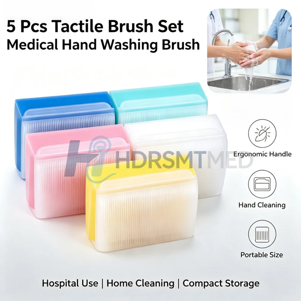 5pcs/pack Children Sensory Brush Baby Bath Sponge Brushes Surgical Hands Denture Cleaning Brush Sponge Scrub Bristle Brush