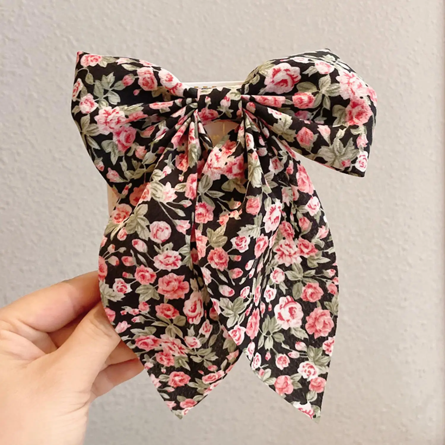 1 pz dolce floreale bowknot fermagli per capelli per le donne ragazze stampa archi forcine barrettes clip a becco d'anatra copricapi accessori per capelli