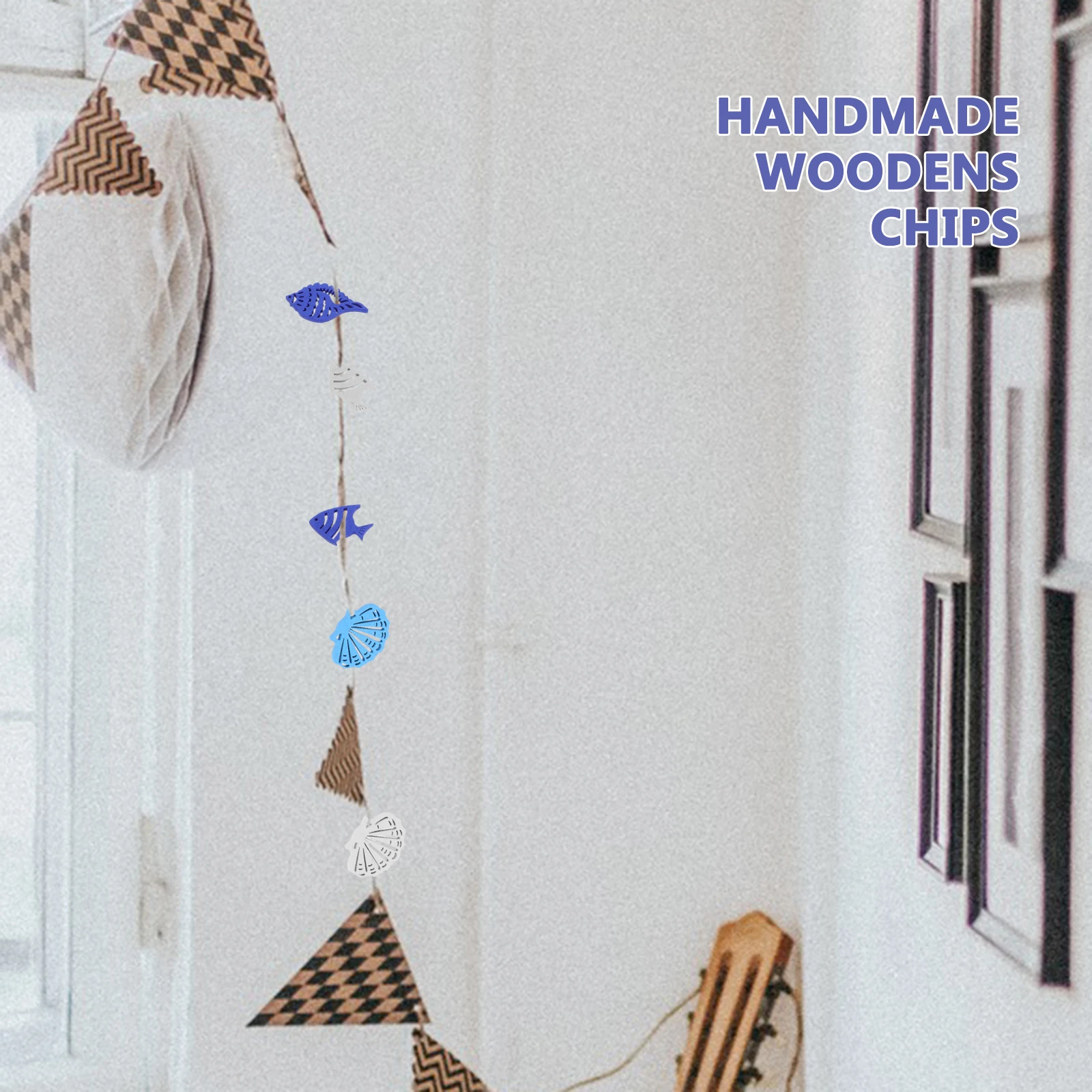 

50Pcs Ocean Style DIY Wooden Pieces Mediterranean Nautical Craft Supplies for Jewelry Making Seashell Fish Snail Cutouts Coastal