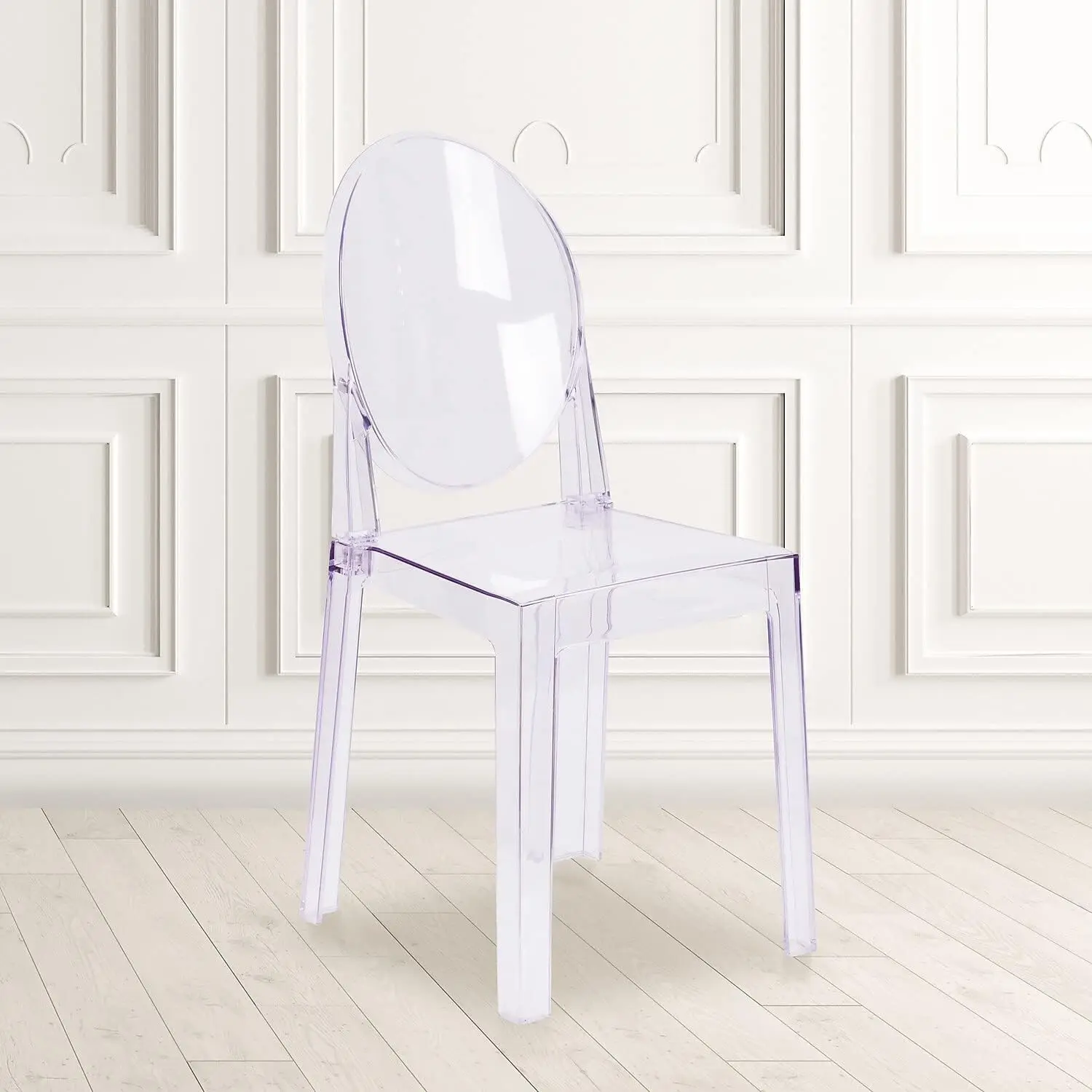 Revna 4 Pack Revna Ghost Chair with Oval Back in Revna Transparent Crystal