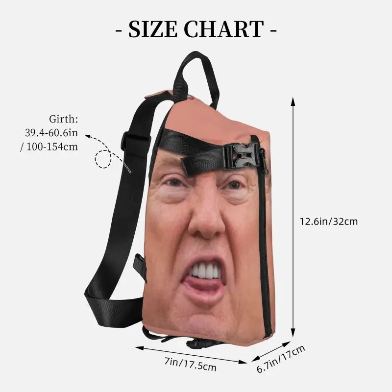 Custom Trump Meme Crossbody Sling Backpack Men American Presidential Shoulder Chest Bag for Camping Biking