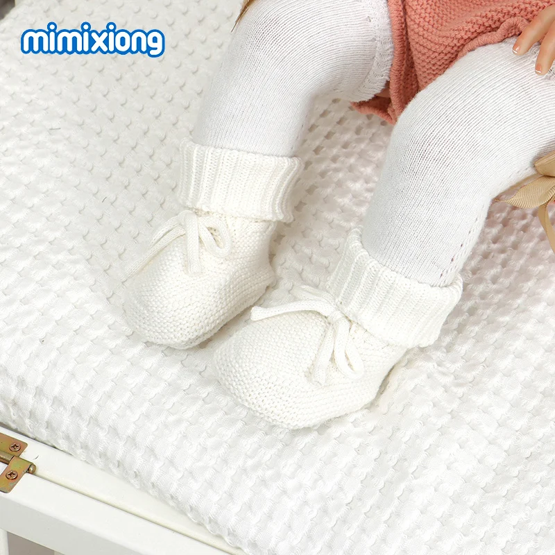 0-18 متر طفل رضيع الأولى مشوا أحذية المضادة للانزلاق محبوك الوليد صبي فتاة الجوارب Prewalkers تنفس طفل لينة سوليد الأحذية #3