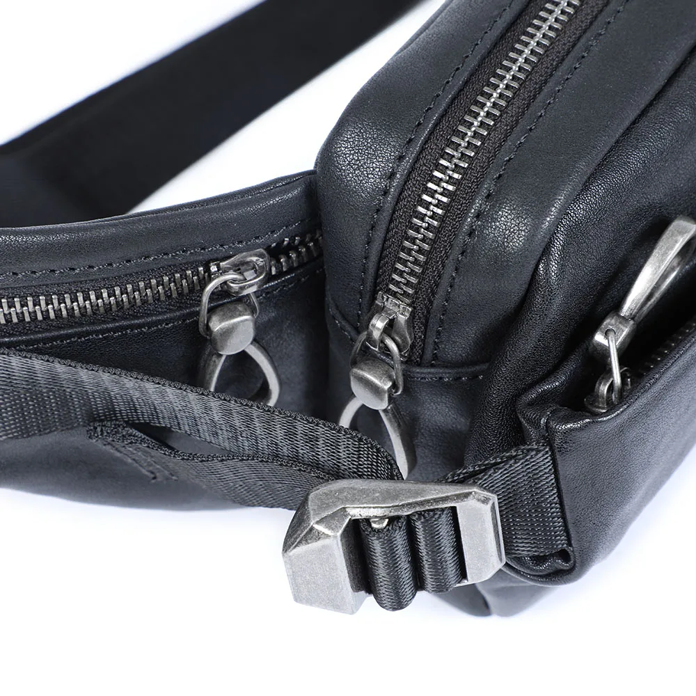 S.WORKER Premium Echtleder Herren-Brusttasche Modische Vollnarbenleder-Umhängetasche für Männer Schultertasche Sling Bag – Detail 7