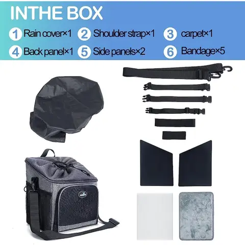 Wakytu cykelkorg för hundar Cykelryggsäck med framaxel, lämplig för cykling, hopfällbar. Resor för katter och små hundar. 8 best sales hundcykelkorg - №2