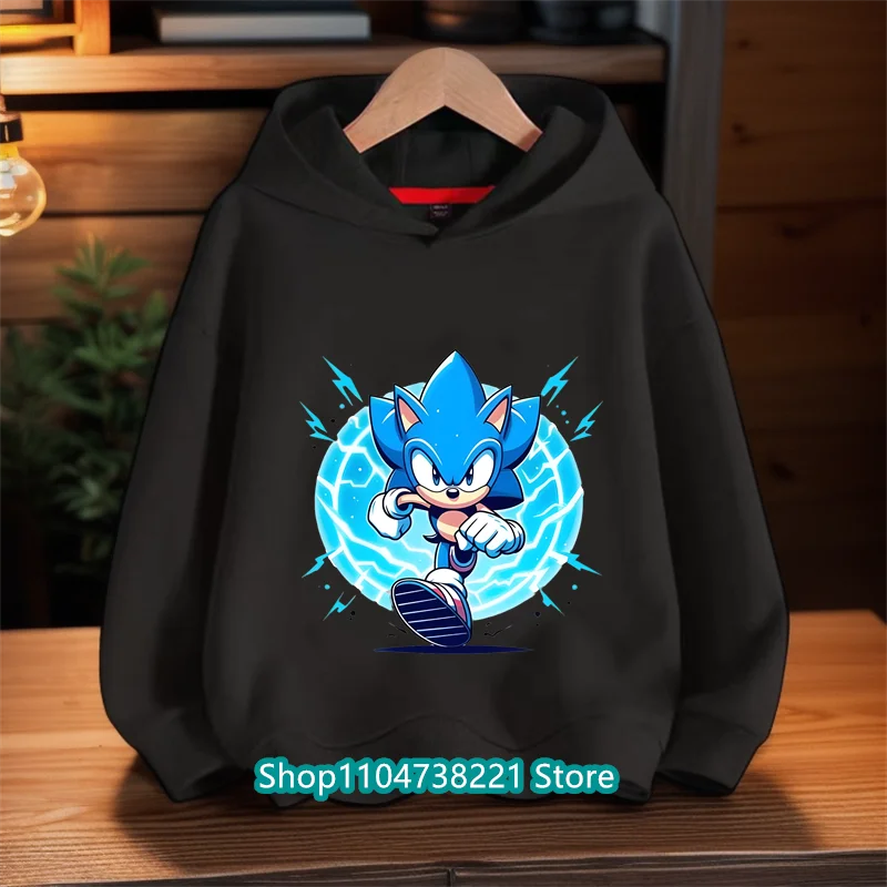 أنيمي سونيك الاطفال هوديي Trucksuit الخريف الفتيان الفتيات الكرتون الملابس هدية الكريسماس مباراة أنيقة معطف البلوز ​