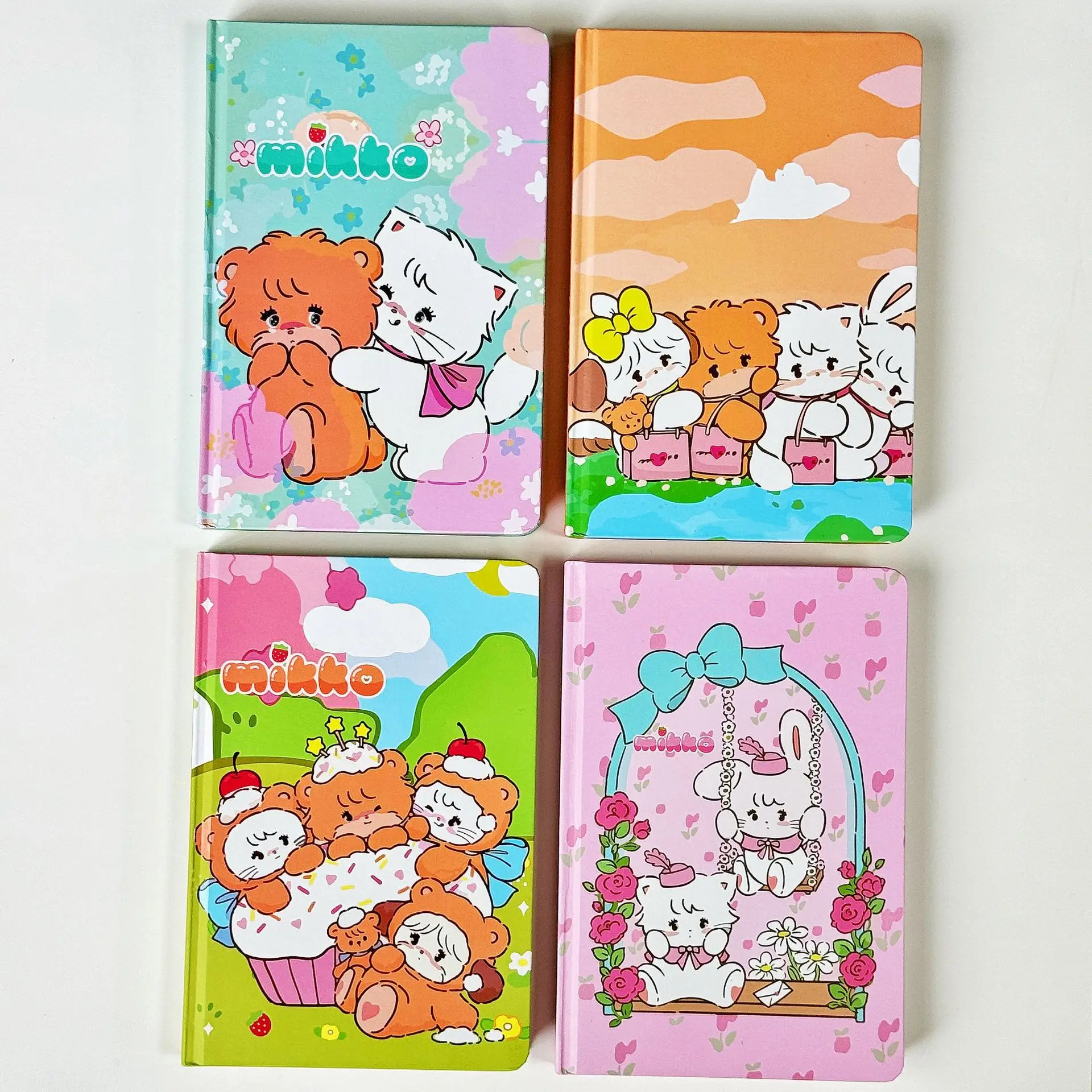 4 Pcs Mixed A5 Cartoon Color Page Notebook Stitch Labubu Sanrio Characters Mikko Butter Bear Chiikawa Cute Students\' Supplies