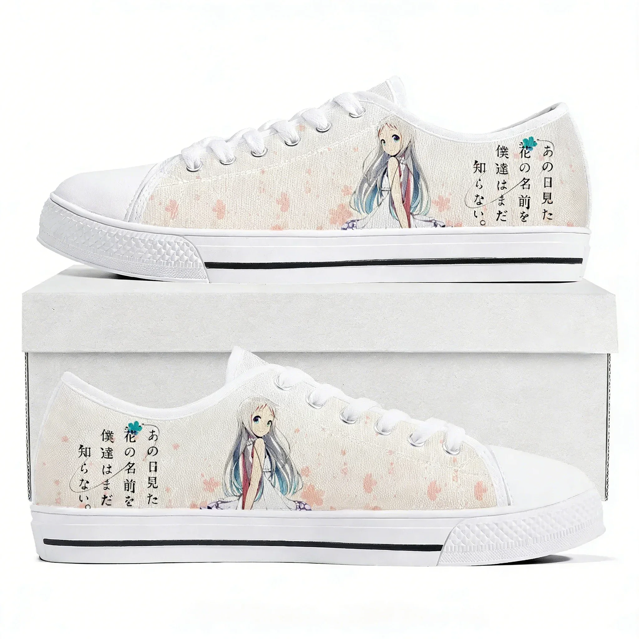 AnoHana The Flower We Saw That Day Low Top Sneakers Mens Womens High Quality Canvas Sneaker Casual Couple Custom Shoes