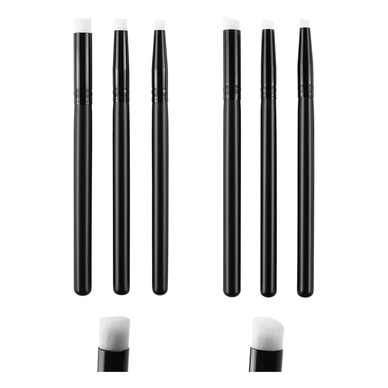 A53Q-6Pcs Flat/Angled Mini Detailed Blending Brushes Painting Brushes Crafting For Small Details Ink Blending Brush