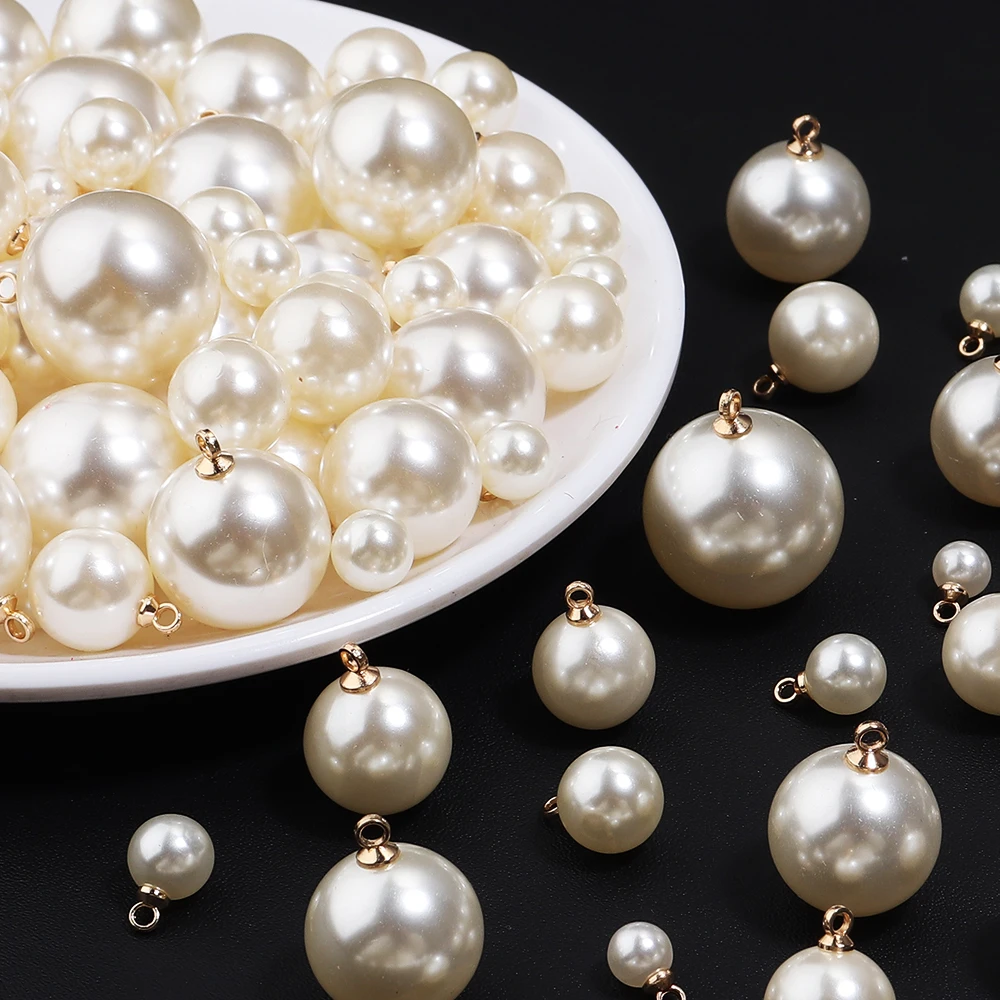 10/20 Stück 3-20mm ABS Imitationsperlen-Anhänger Runde Kugelanhänger für DIY Handgemachte Weihnachts-Ohrringe Halsketten Schmuckherstellung – Detail 7