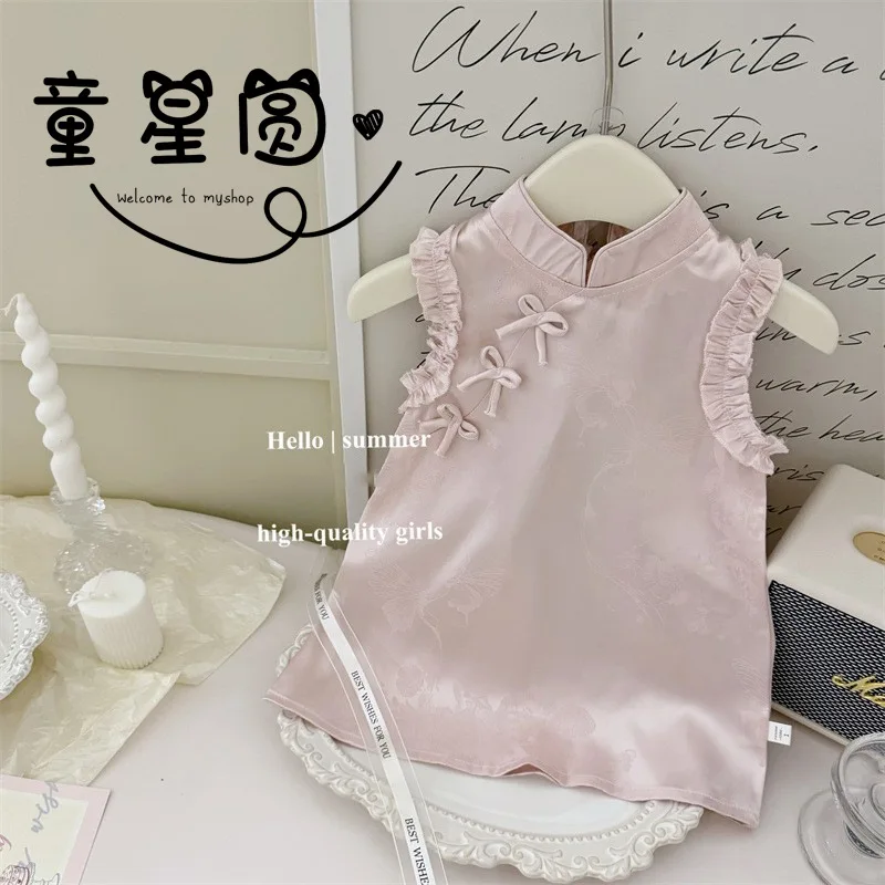 

Girls' Dress Summer Clothes Children's Chinese Style Cheongsam Hanfu Baby Suit Princess Dress Summer