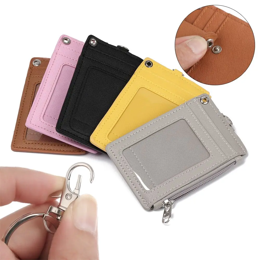 Business Bus Cards Cover Office Work Keychain Coin Purse Wallet ID Card Holder