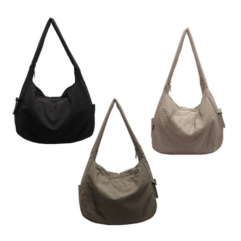 Fashionable Slouchy Dumpling Bags Nylon Shoulder Bag for Shopping Travel Work