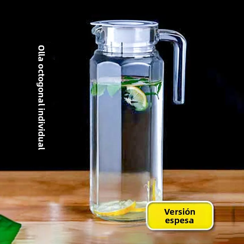 Botella de agua de vidrio resistente al calor, cubo de hielo, jarra de agua fría para enfriar té y agua blanca, taza para agu...