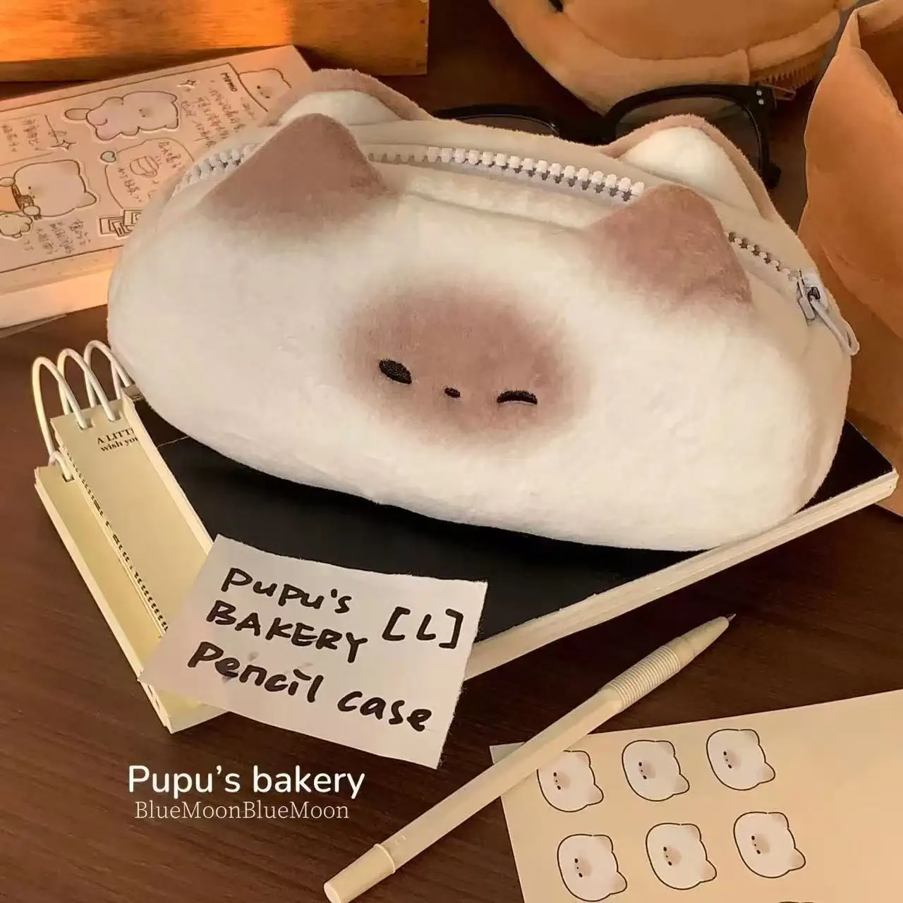 2026 Sweetheart Baking Plush Women's Stationery Pencil Case, Cute Large Capacity Casual, Handheld Pencil Case