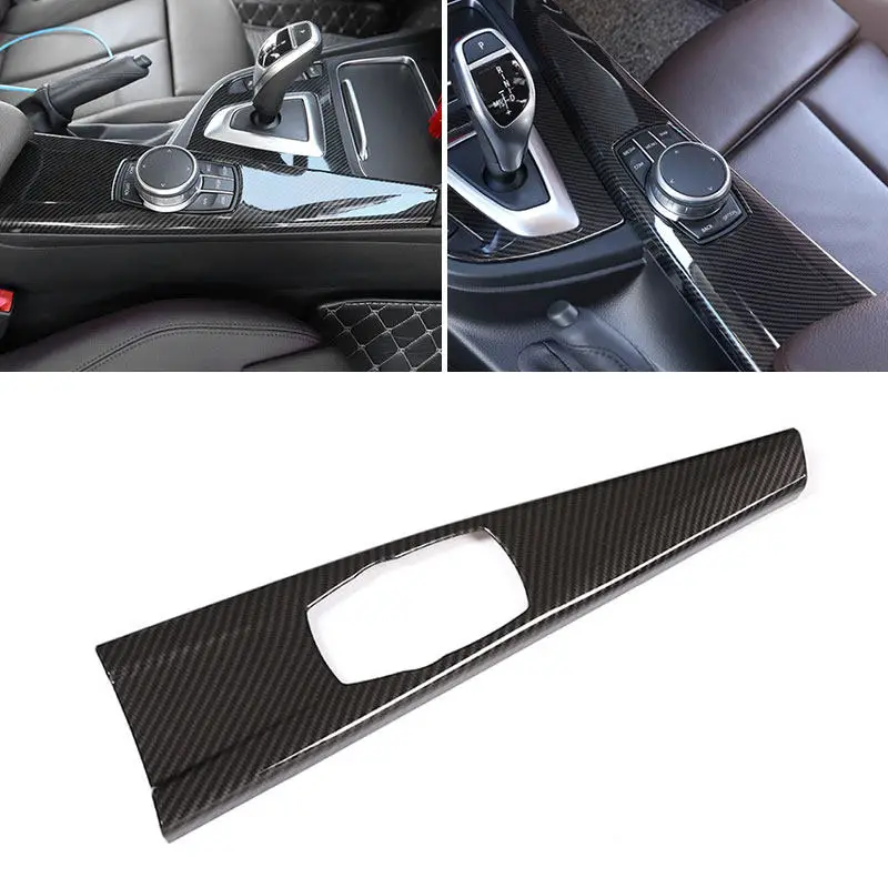 LHD For BMW 3 4 Series 3GT F30 F31 F32 F34 2013-2018 ABS Car Carbon Fiber Texture Center Multi Media Control Panel Cover Trim