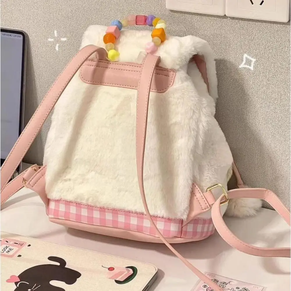 Verstellbarer Schultergurt, Plüsch-Schultasche, Reißverschluss, Innenschicht, Kuchen-Plüsch-Rucksack, niedliche modische Cartoon-Schultasche, Unisex