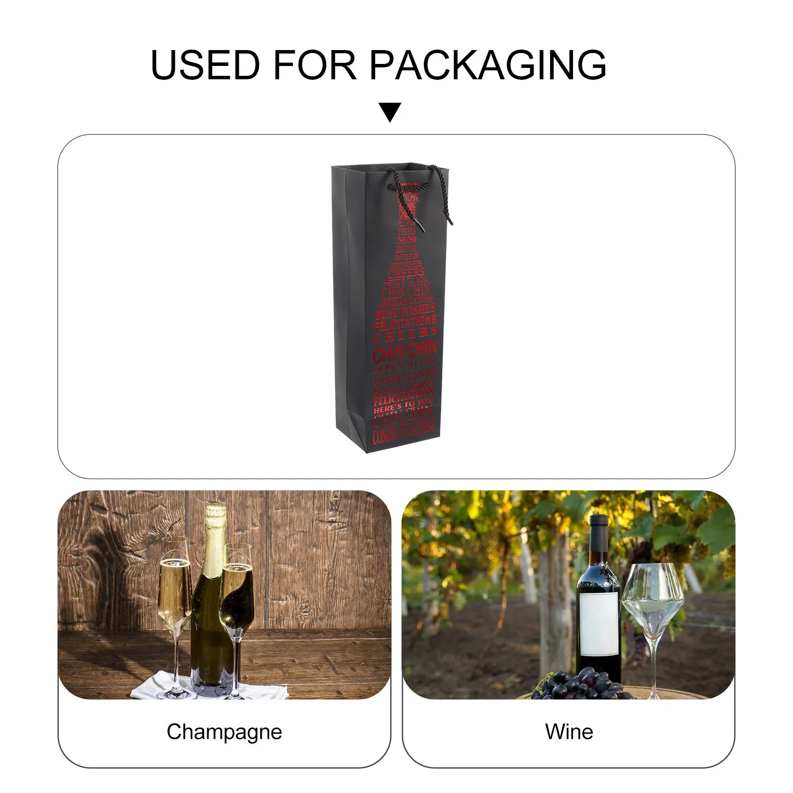 

10pcs Wine Gift Bags Large Space Red Wine Pouches Portable Tote Bag Storage Travel Bottle Carrier Paper