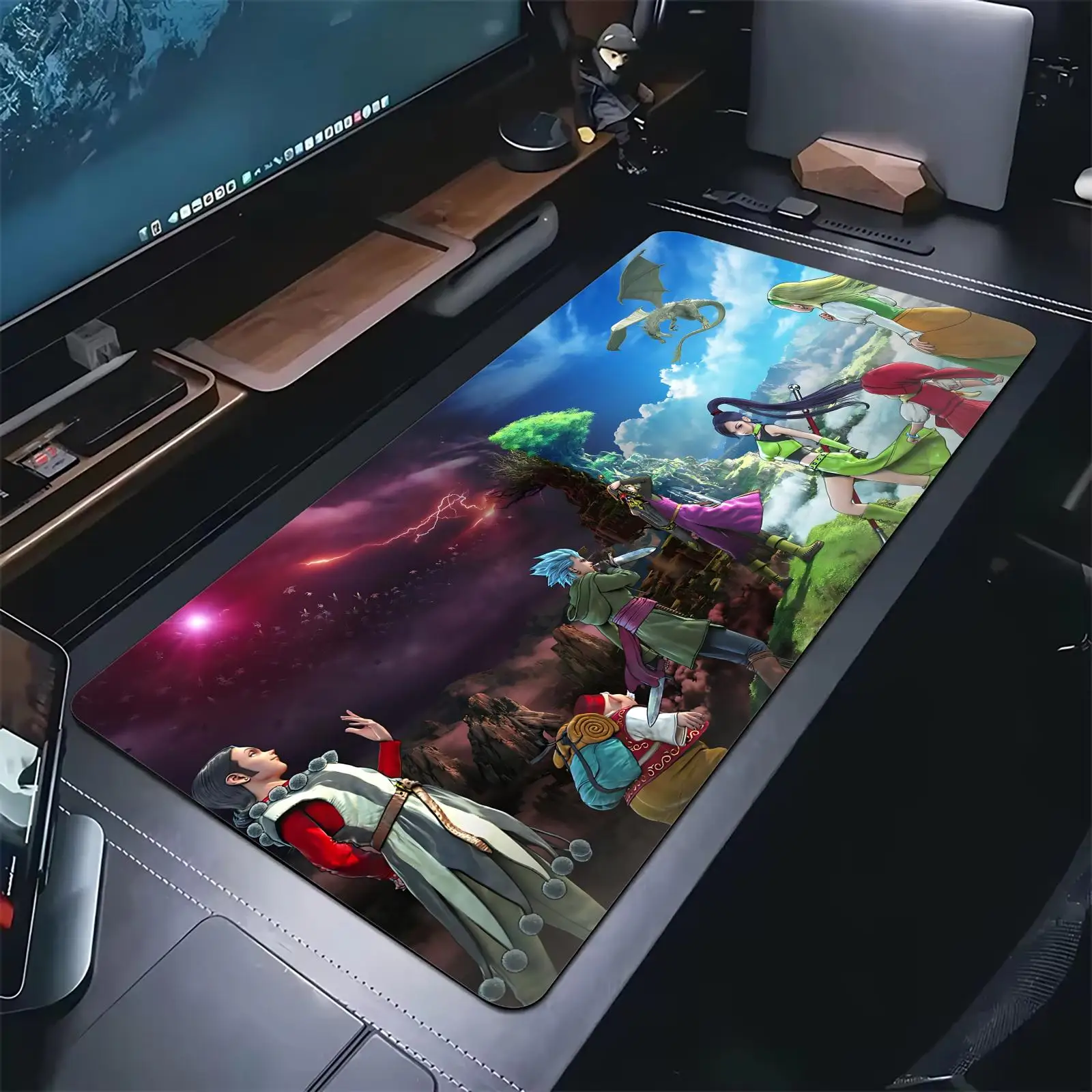 Pro E-Sports XXL Gaming Mousepad Extra Large Non-Slip Stitched Edge Keyboard Laptop Desk Mat For PC Gamer Dragon Quest XI