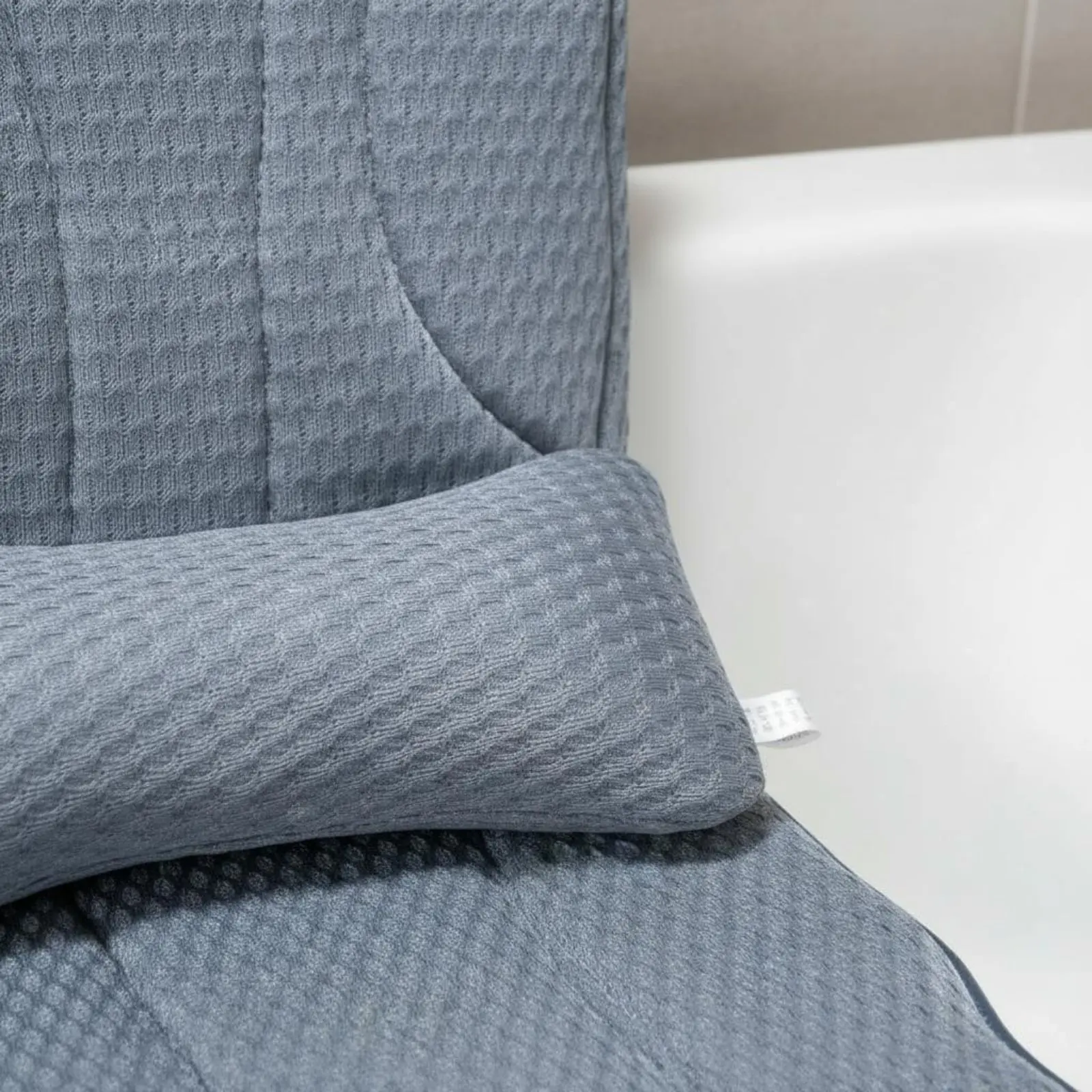 

Spa Bath Mat with Headrest Skin-Gentle Material Full Physique Bath Pillow Bathtub Cushioning Mat Machine Cleanable