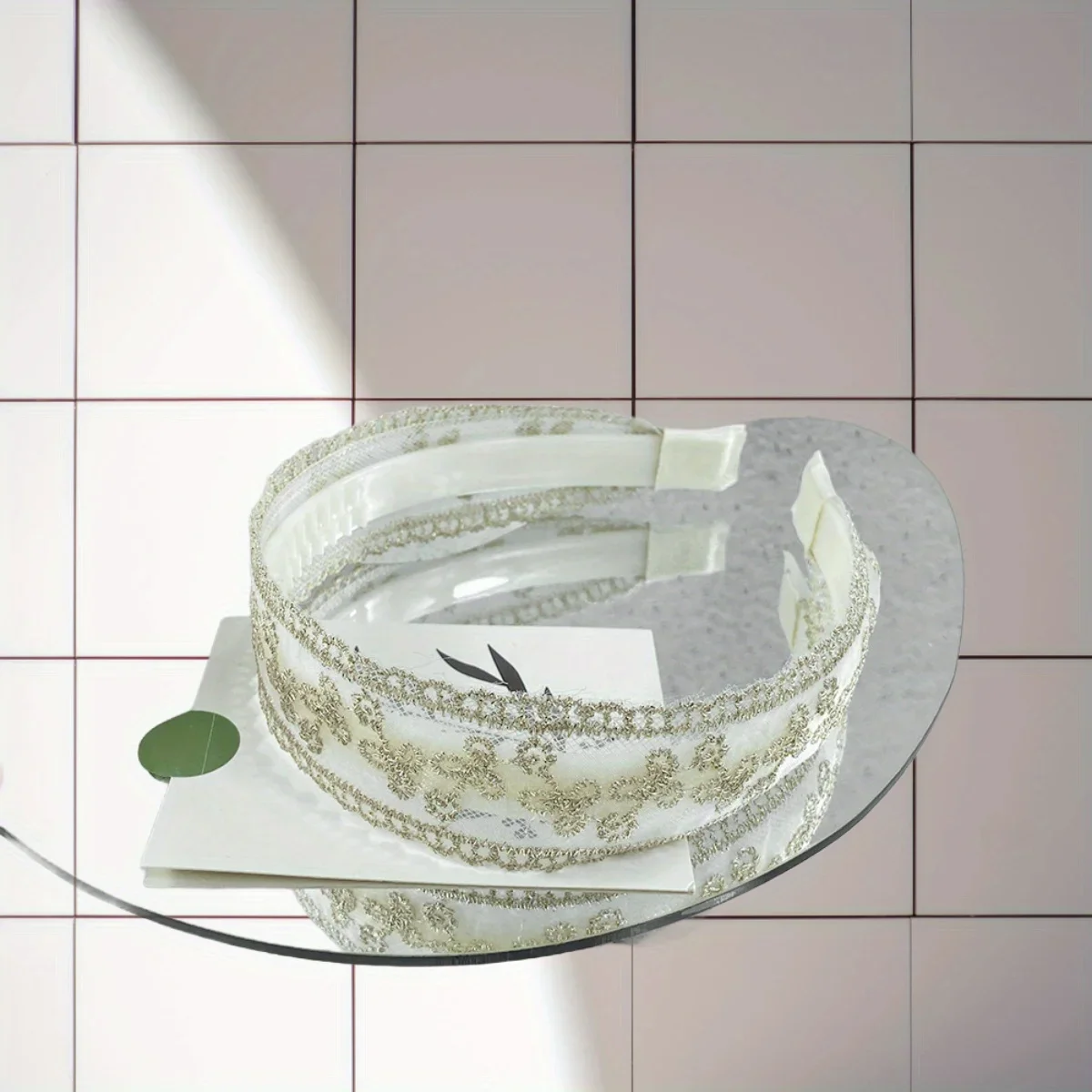 

Elegant Embroidered Lace Headband with Wide Non-Slip Grip Vintage Mesh Luxury Hair Accessory for Special Occasions