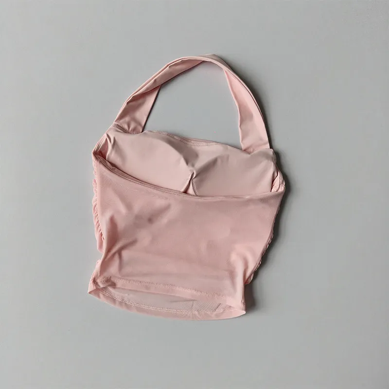 Damen-Sport-BH mit schönem Rücken, Neckholder-Yoga-Top mit festen Cups und Brustpolster, atmungsaktive Oberbekleidung, Fitness-BH – Detail 8