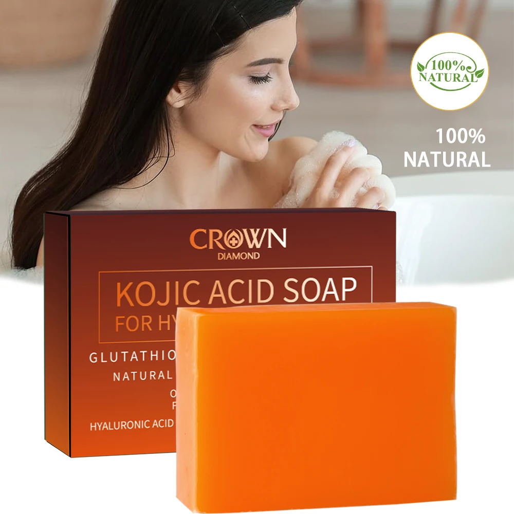 Kojiczuurzeep Whitening Soap Verwijder zwarte gezichtszeep Handgemaakte bleekzuurglycerine met vitamine C Diep reinigende huidverzorging
