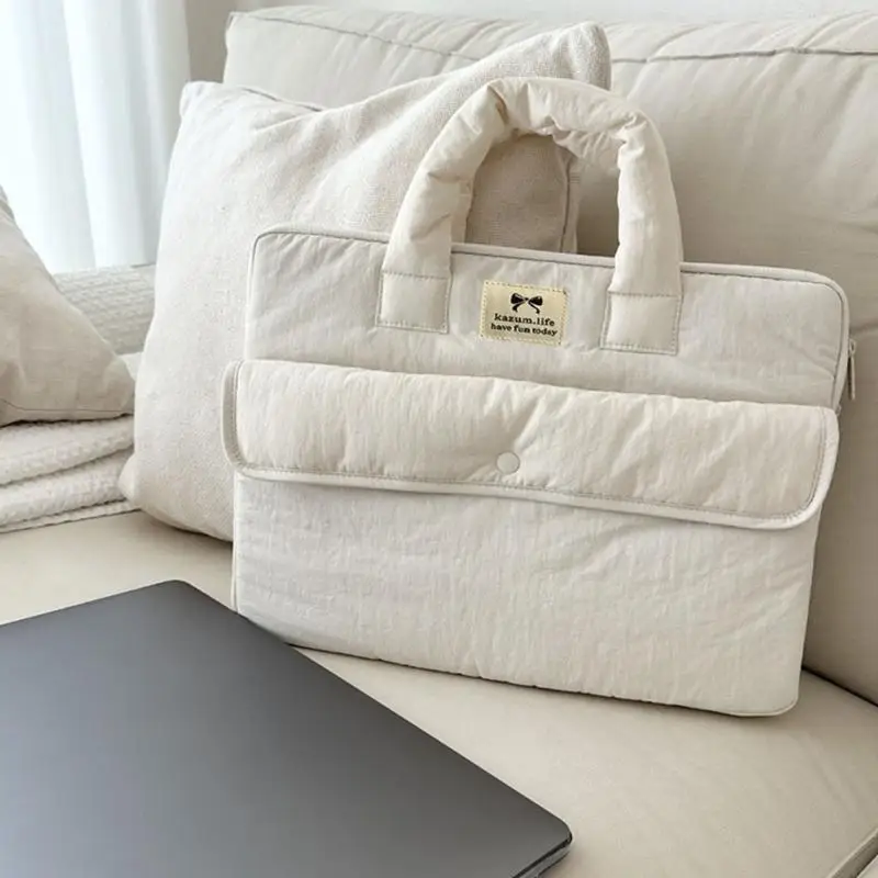Fashionable Computer Bag Shockproof Inner Layer for 11 13 14 15 15.6inch Ergonomic Handle Comfortable Daily Commute 