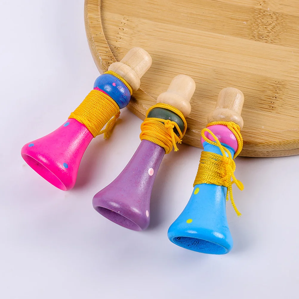 5 Stücke Holz Trompete Musikinstrumente für Kinder Gemischte Farbe Lustige Realistische Sound Spielen Anfänger Lernen