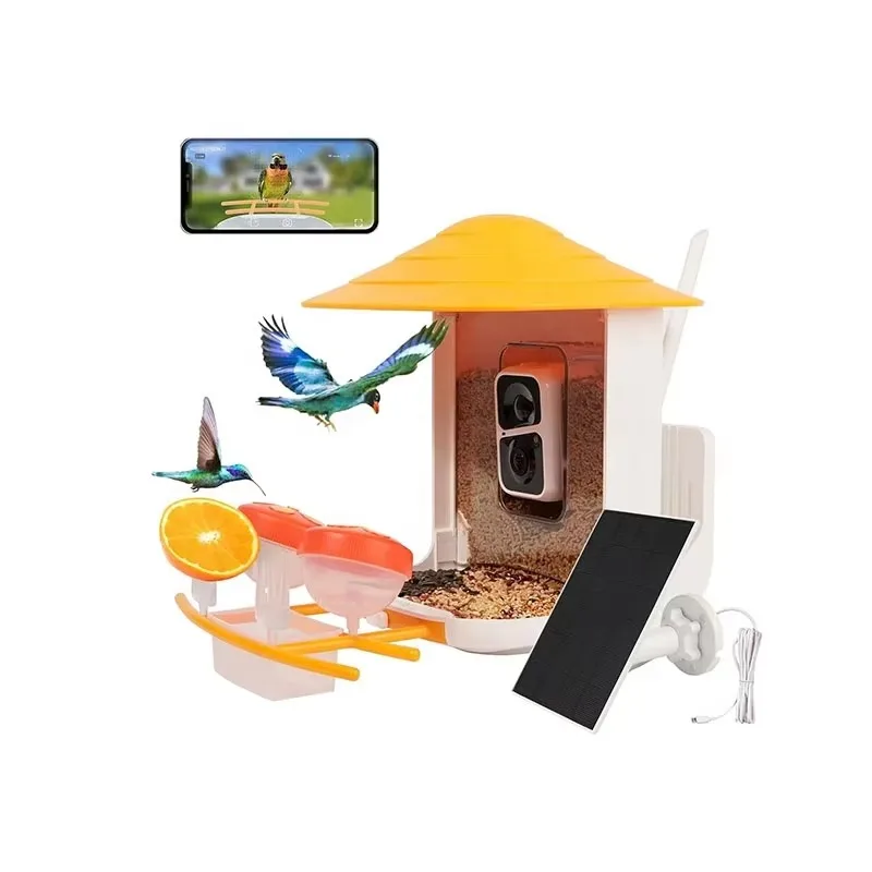 AI Identify 10000+ Bird Species Motion Activated Smart Home Vico Home Tuya Bird Feeder Camera with Solar Panels