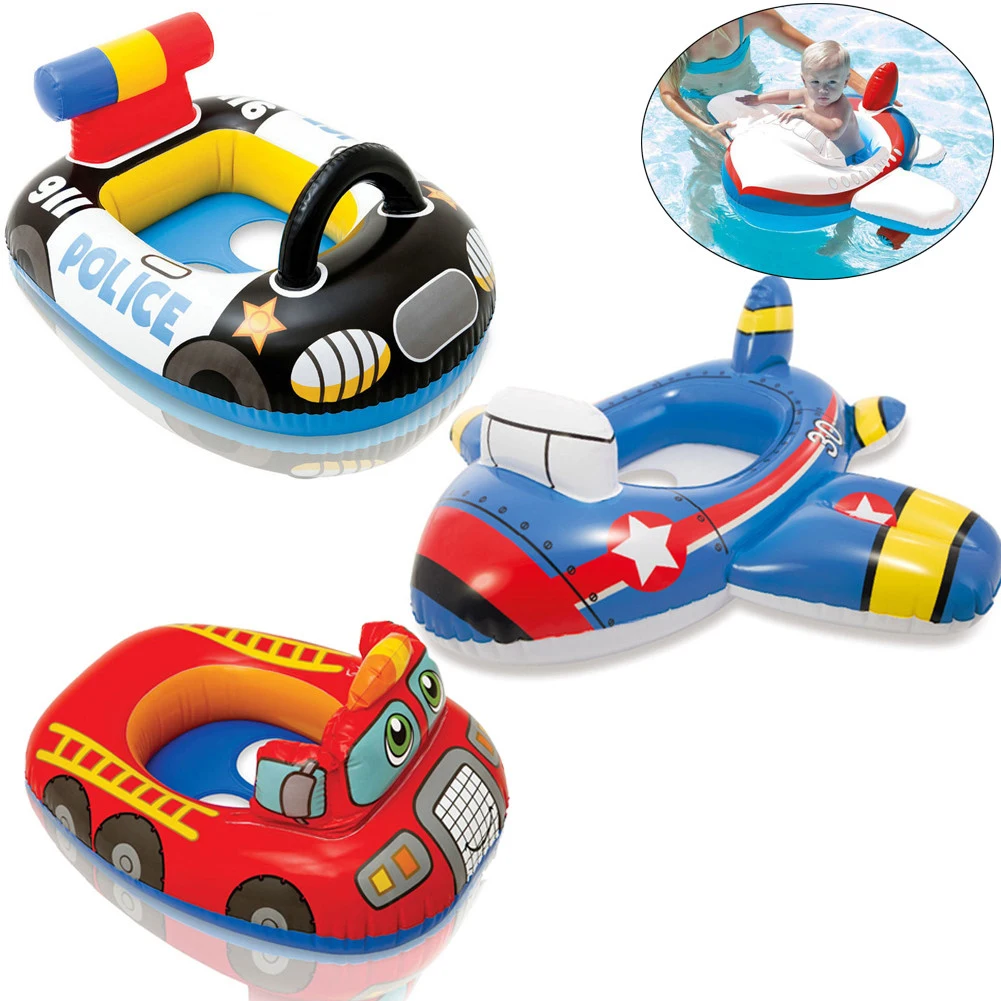 Kid Inflatable Swimming Ring Summer Swimming Pool Baby Float Car Shaped Circle Swimming Water Fun Seat Boat Pool Toy For Toddler