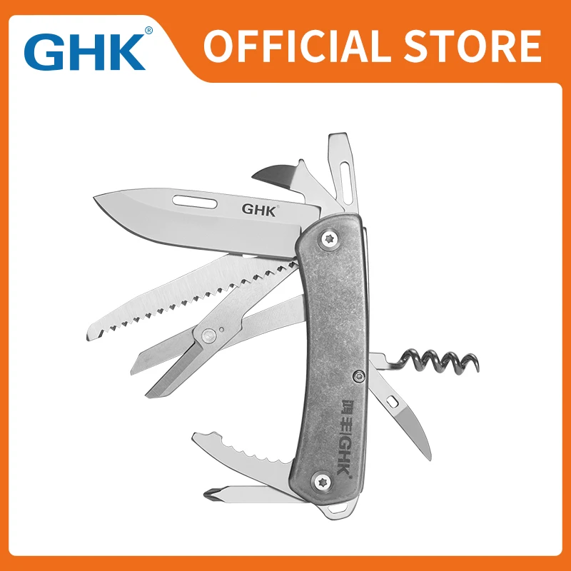 ghk faca suica multi funcional sobrevivencia pocket knife alta qualidade oficial aco inoxidavel 01