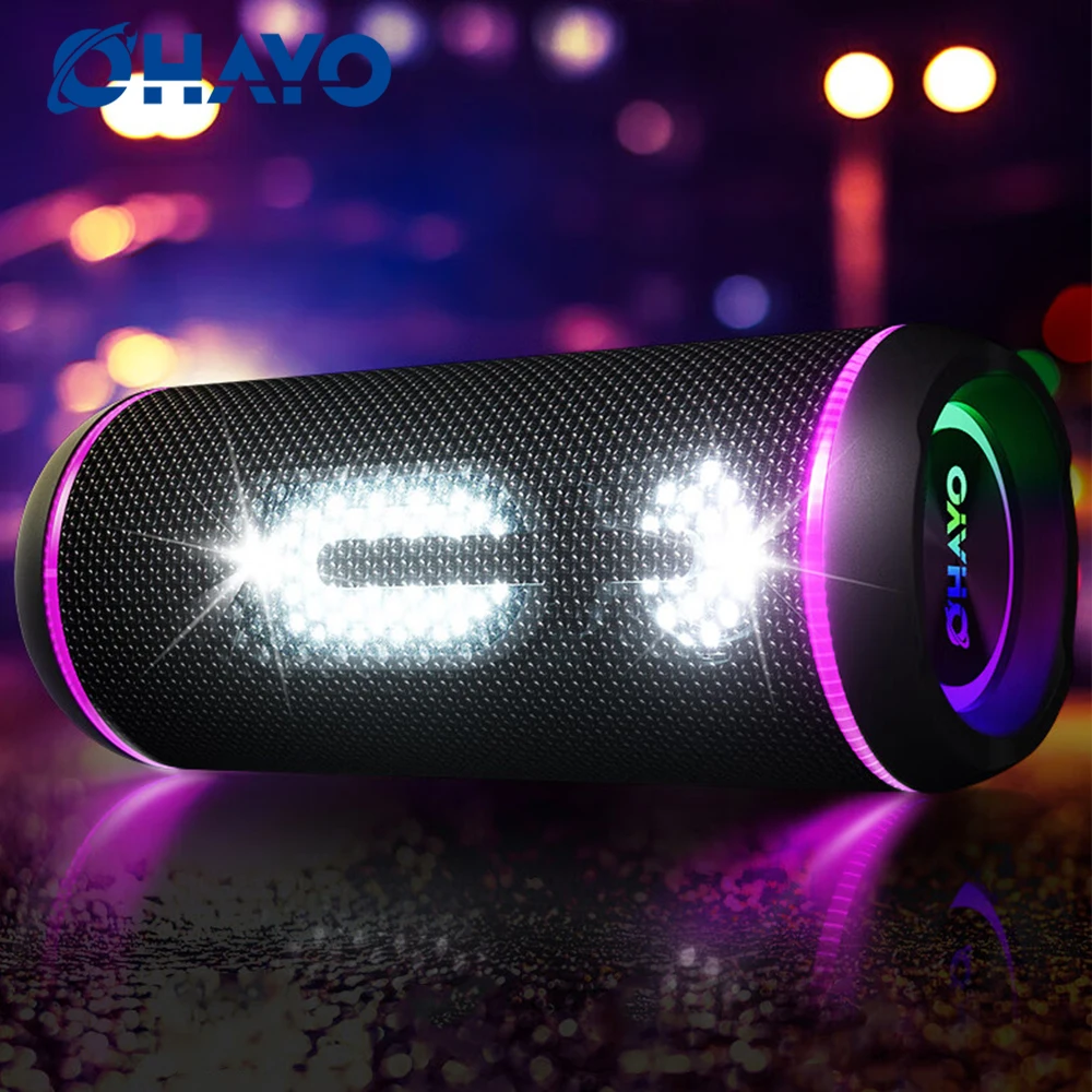 

Ohayo Открытый Bluetooth-динамик Водонепроницаемый беспроводной со светодиодной подсветкой, аксессуары для кемпинга и пешего туризма, громкий звук 50 Вт и глубокие басы, TWS