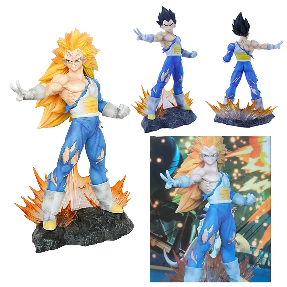 

29cm Anime Dragon Ball Z Vegeta Action Figurines SDouble Headed tatue Gk PVC Collection Model Doll Children Toys Gift Decor