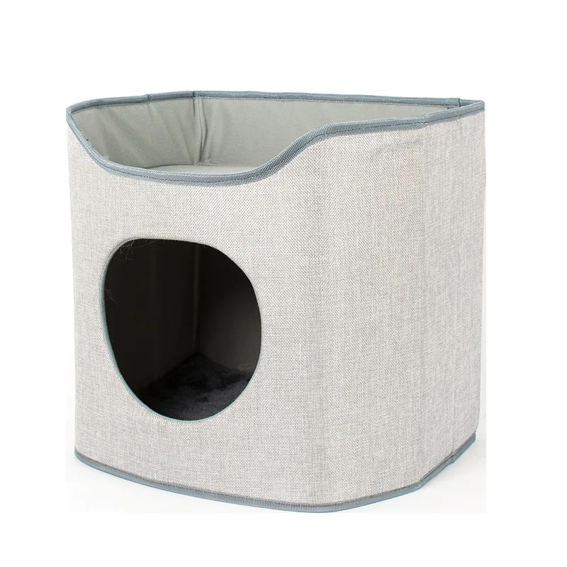 

Cat Bed Foldable Double-layer Cat Bed House Washable Warm Soft and Comfortable Cat Cave Suitable for Indoor Pet House